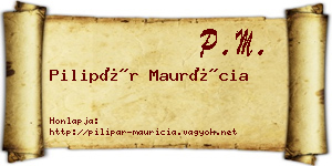 Pilipár Maurícia névjegykártya